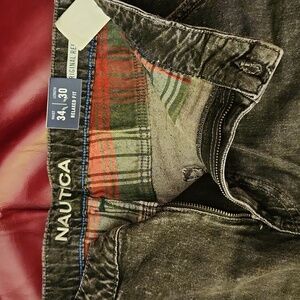 Nautica Black Relaxed Fit Denim Carpenter Pants 34x30